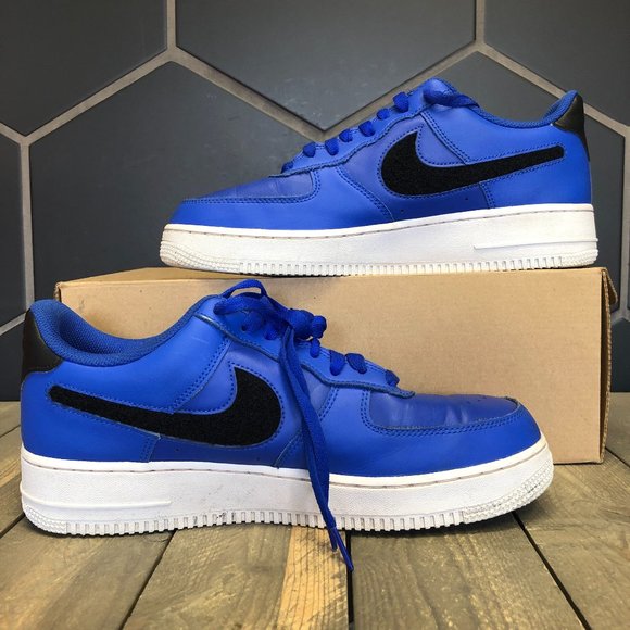 Nike AF 1 Low LV8 Racer Blue Neon Patch Size 9.5 - Picture 2 of 6